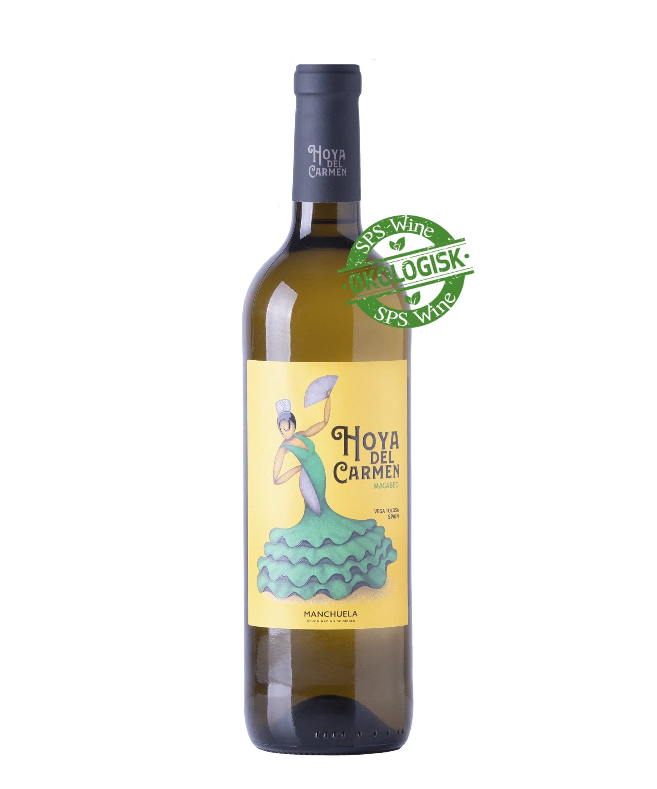 Hoya del Carmen Macabeo, Hvidvin, økologisk og vegansk, Manchuelo, Spanien