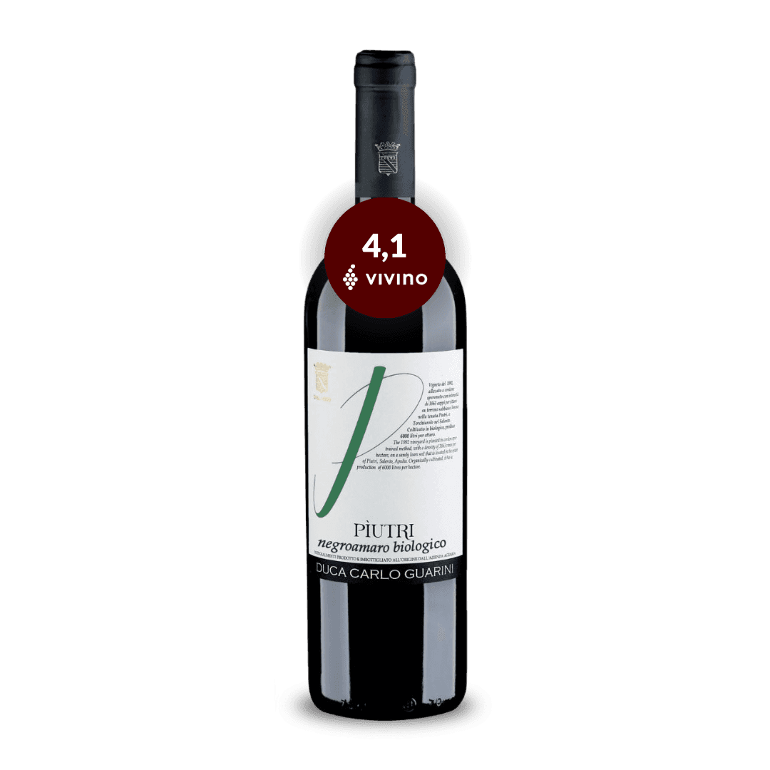 Duca Carlo Guarini, Píutri, Økologisk rødvin, Puglia Italien, 2022
